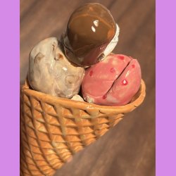 Vaffelis med softice og fldebolle