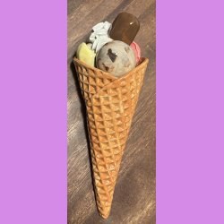 Vaffelis med softice og fldebolle