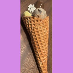 Vaffelis med softice og fldebolle