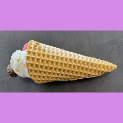 Vaffelis med fl�debolle med kokos 