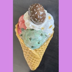 Vaffelis med fl�debolle med kokos 