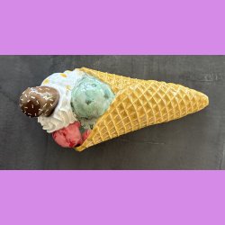 Vaffelis med fl�debolle med kokos 