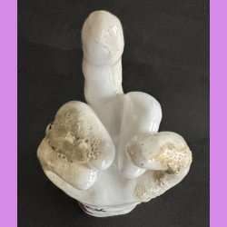 Fuckfinger figur Nr. 6 - Hvid - creme og krater glasur