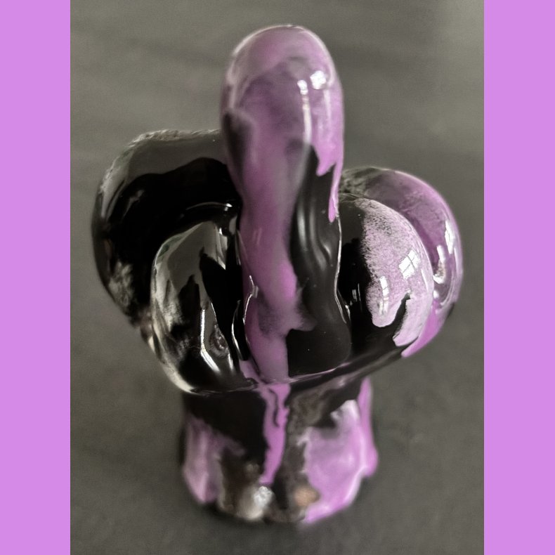 Fuckfinger figur Nr. 1 - Sort - lilla - hvid 