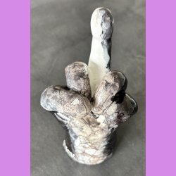Fuckfinger figur Nr. 7 - Gr� - sort og hvid.