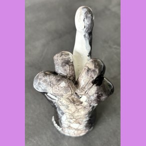 Fuckfinger figur Nr. 7 - Gr� - sort og hvid.