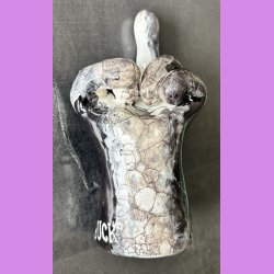 Fuckfinger figur Nr. 7 - Gr� - sort og hvid.