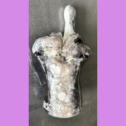 Fuckfinger figur Nr. 7 - Gr� - sort og hvid.