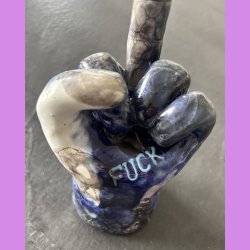 Fuckfinger figur Nr. 10 - Sort - bl� - hvid 