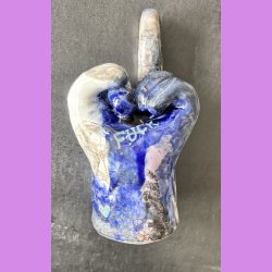Fuckfinger figur Nr. 10 - Sort - bl� - hvid 