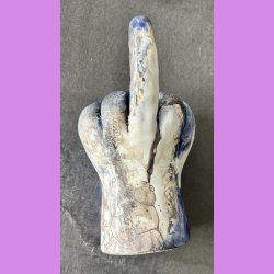 Fuckfinger figur Nr. 10 - Sort - bl� - hvid 