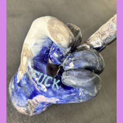 Fuckfinger figur Nr. 10 - Sort - bl� - hvid 
