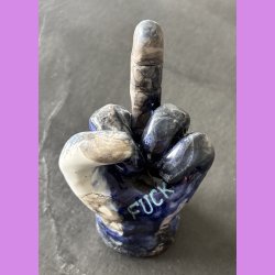 Fuckfinger figur Nr. 10 - Sort - bl� - hvid 