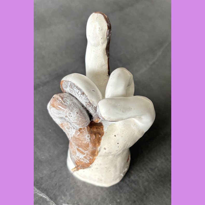 Fuckfinger figur Nr. 11 - hvid - brun- creme