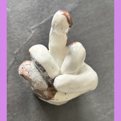 Fuckfinger figur Nr. 11 - hvid - brun- creme
