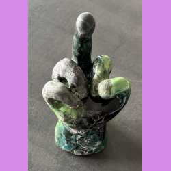 Fuckfinger figur Nr. 9 - Sort - gr�n- hvid 