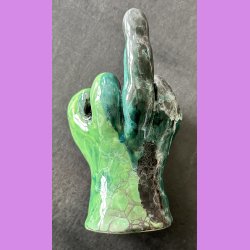 Fuckfinger figur Nr. 9 - Sort - gr�n- hvid 