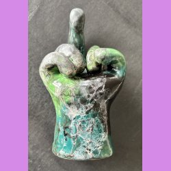 Fuckfinger figur Nr. 9 - Sort - gr�n- hvid 