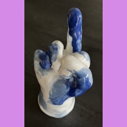 Fuckfinger figur Nr. 2 - Hvid - bl� - lysebl�