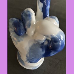 Fuckfinger figur Nr. 2 - Hvid - bl� - lysebl�