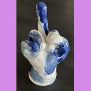 Fuckfinger figur Nr. 2 - Hvid - bl� - lysebl�