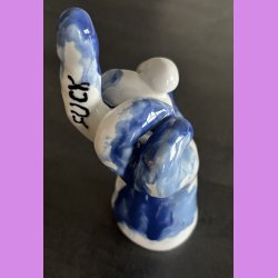 Fuckfinger figur Nr. 2 - Hvid - bl� - lysebl�