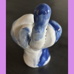 Fuckfinger figur Nr. 2 - Hvid - bl� - lysebl�