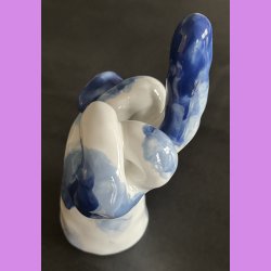 Fuckfinger figur Nr. 2 - Hvid - bl� - lysebl�