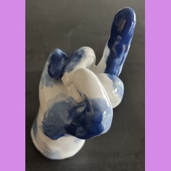 Fuckfinger figur Nr. 2 - Hvid - bl� - lysebl�