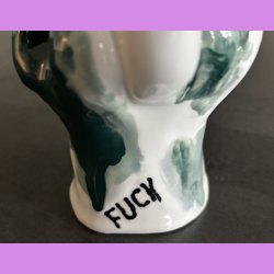 Fuckfinger figur Nr. 3 - Hvid - gr�n - lysegr�n