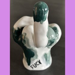 Fuckfinger figur Nr. 3 - Hvid - gr�n - lysegr�n