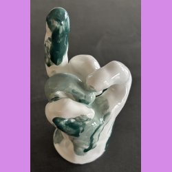 Fuckfinger figur Nr. 3 - Hvid - gr�n - lysegr�n