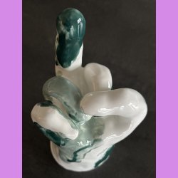 Fuckfinger figur Nr. 3 - Hvid - gr�n - lysegr�n