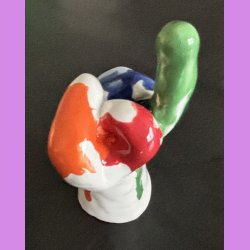 Fuckfinger figur Nr. 5 - Hvid og regnbuefarvet. 