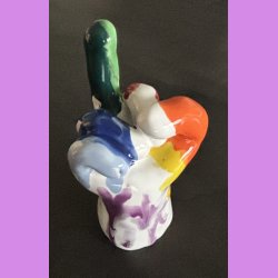 Fuckfinger figur Nr. 5 - Hvid og regnbuefarvet. 