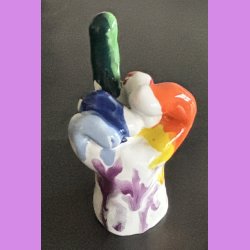 Fuckfinger figur Nr. 5 - Hvid og regnbuefarvet. 