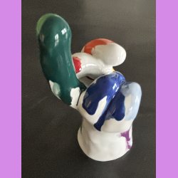 Fuckfinger figur Nr. 5 - Hvid og regnbuefarvet. 