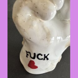 Fuckfinger figur Nr. 6 - Hvid - creme og krater glasur