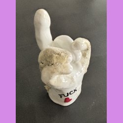 Fuckfinger figur Nr. 6 - Hvid - creme og krater glasur