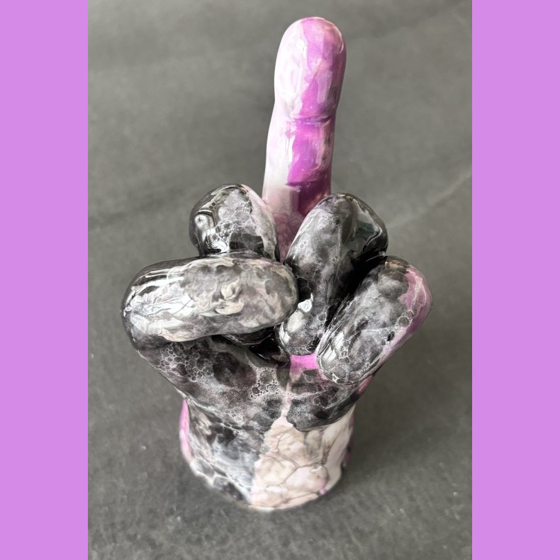 Fuckfinger figur Nr. 8 - Sort - lilla - hvid 