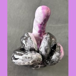Fuckfinger figur Nr. 8 - Sort - lilla - hvid 