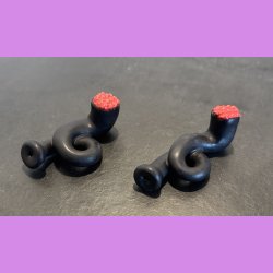 Krllede lakridspibe - mat sort - rd top 