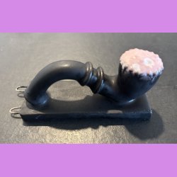 Lakridspibe - mat sort - lyserd/hvide prik top - mat sort bund.