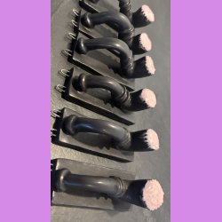 Lakridspibe - mat sort - lyserd/hvide prik top - mat sort bund.