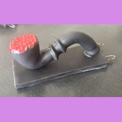 Lakridspibe - mat sort - Rd (lys) top - mat sort bund - m/ophng