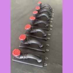 Lakridspibe - mat sort - Rd (lys) top - mat sort bund - m/ophng