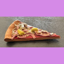 Pizza stykke med skinke, ananas og champignon uden oph�ng