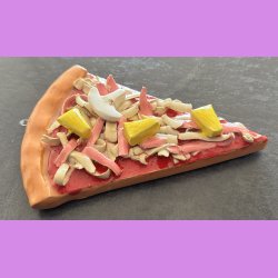 Pizza stykke med skinke, ananas og champignon med oph�ng