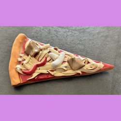 Pizza stykke med Kebab, champignon og peber frugt uden oph�ng