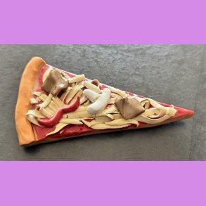 Pizza stykke med Kebab, champignon og peber frugt uden oph�ng